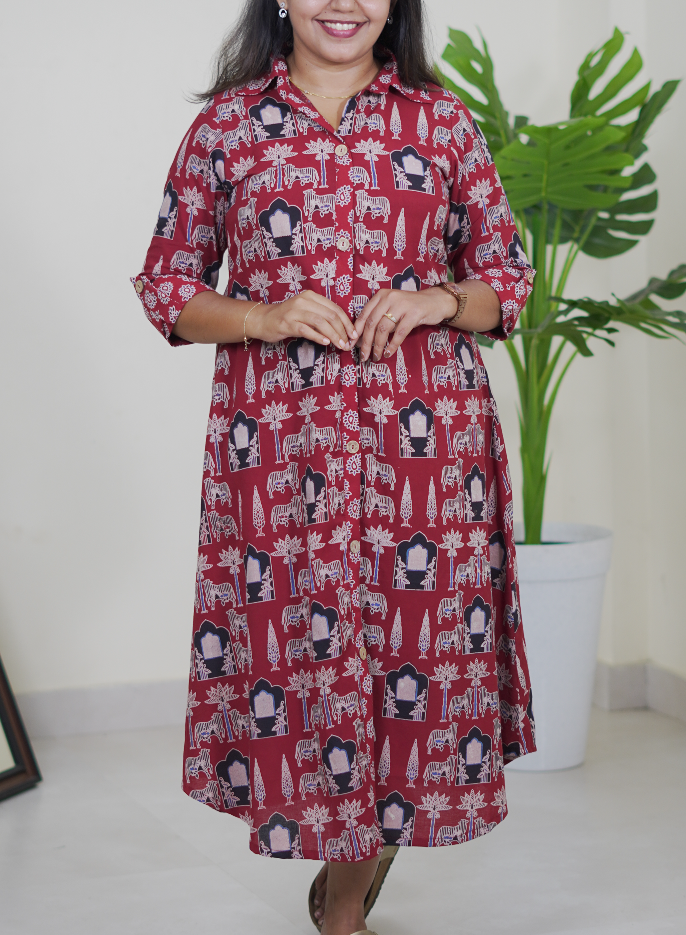 Madhuri (Ajrak Maroon)