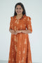 Doll Printed dress (Rust Orange)