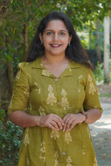 Doll Printed dress (olive green)
