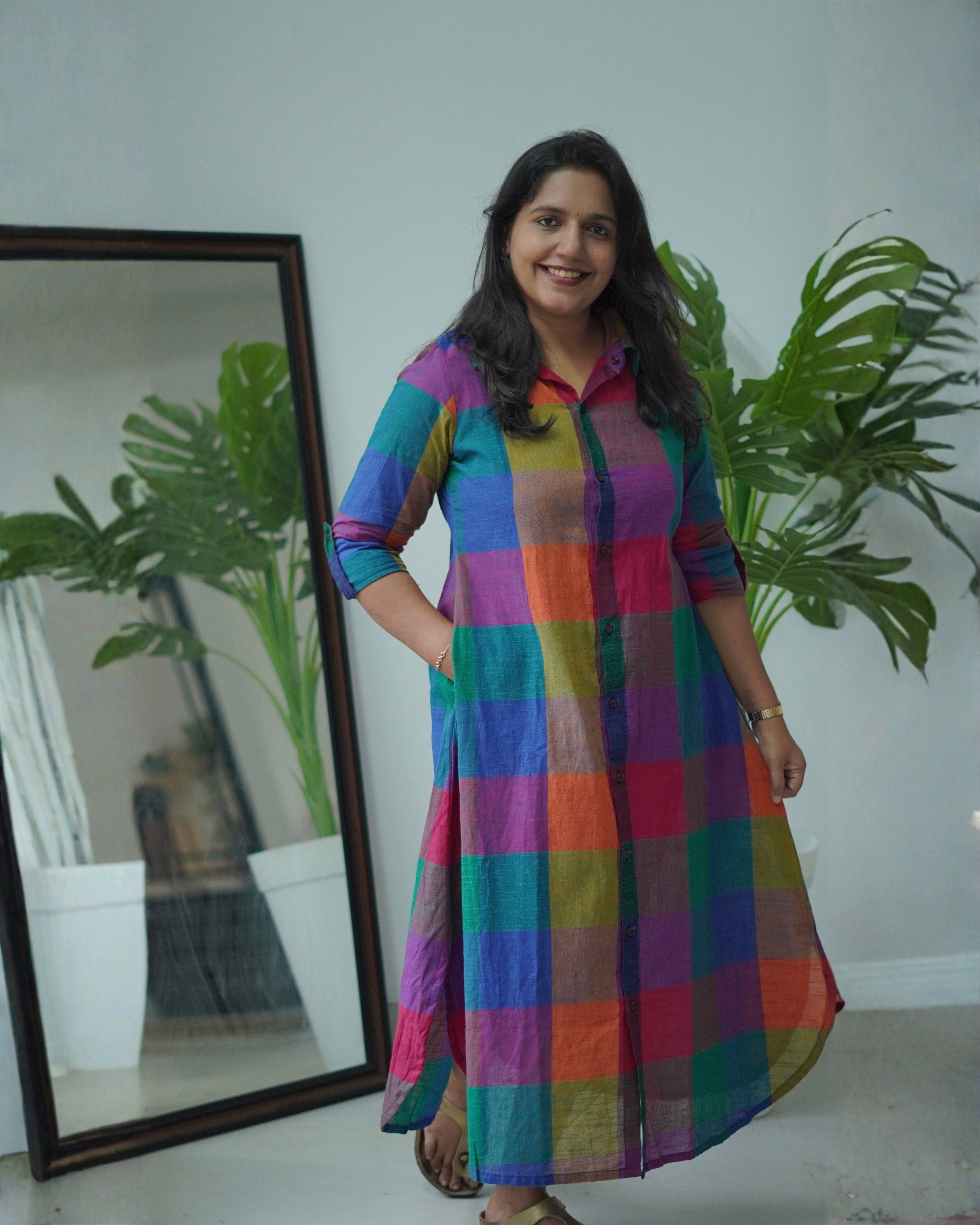 Madras kattam Shirt dress