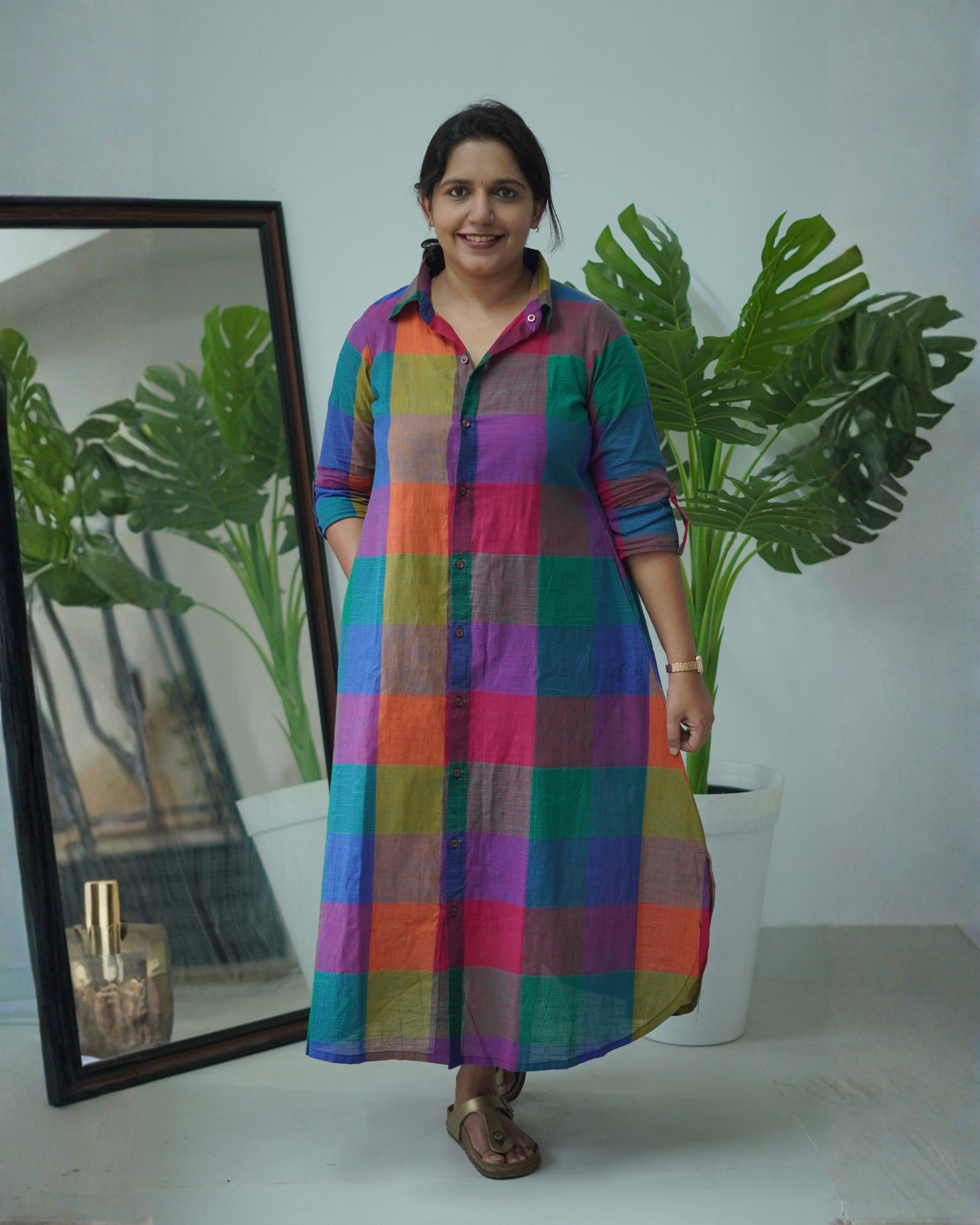 Madras kattam Shirt dress