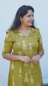 Doll Printed dress (olive green)