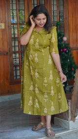Doll Printed dress (olive green)