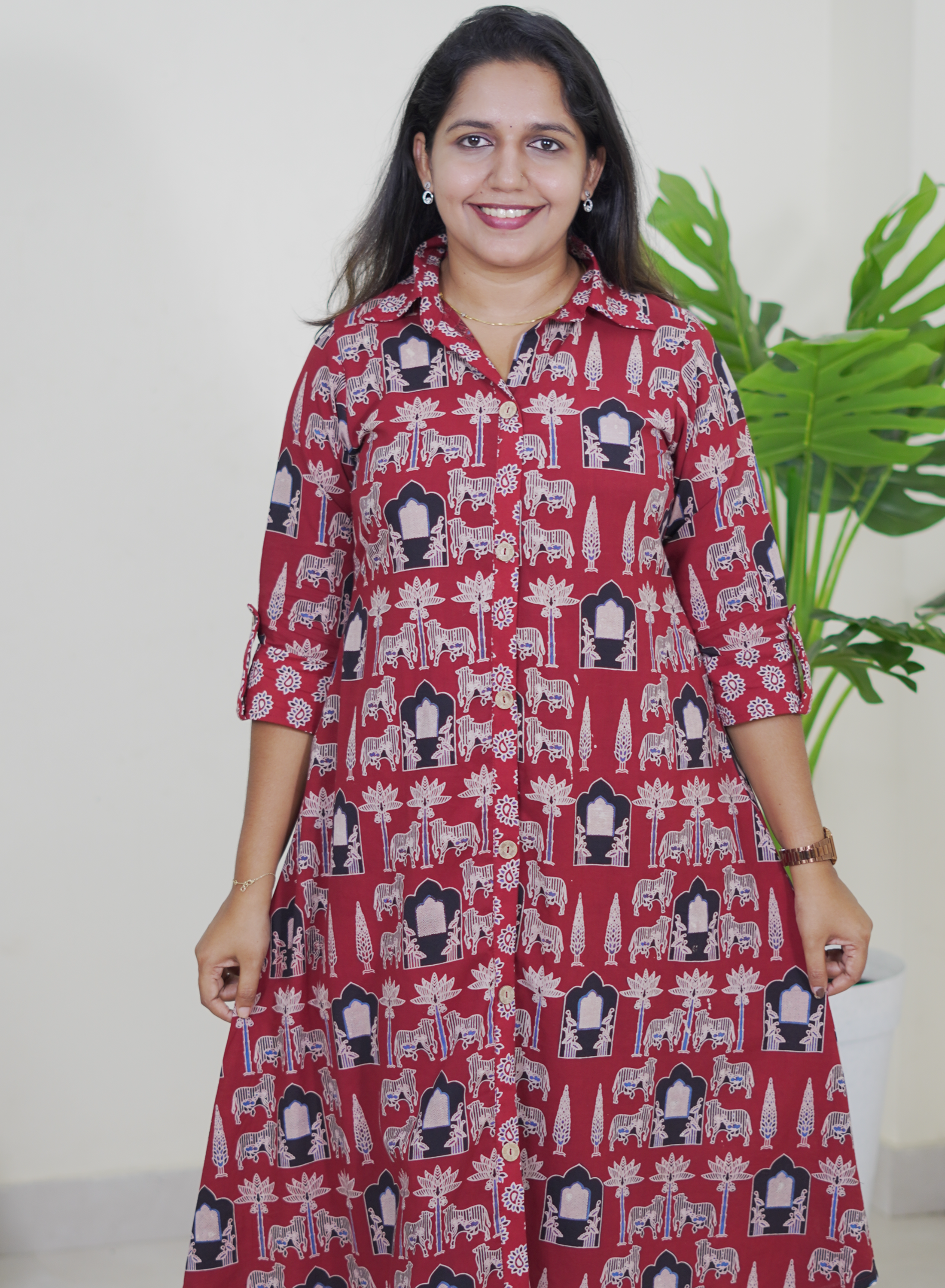 Madhuri (Ajrak Maroon)
