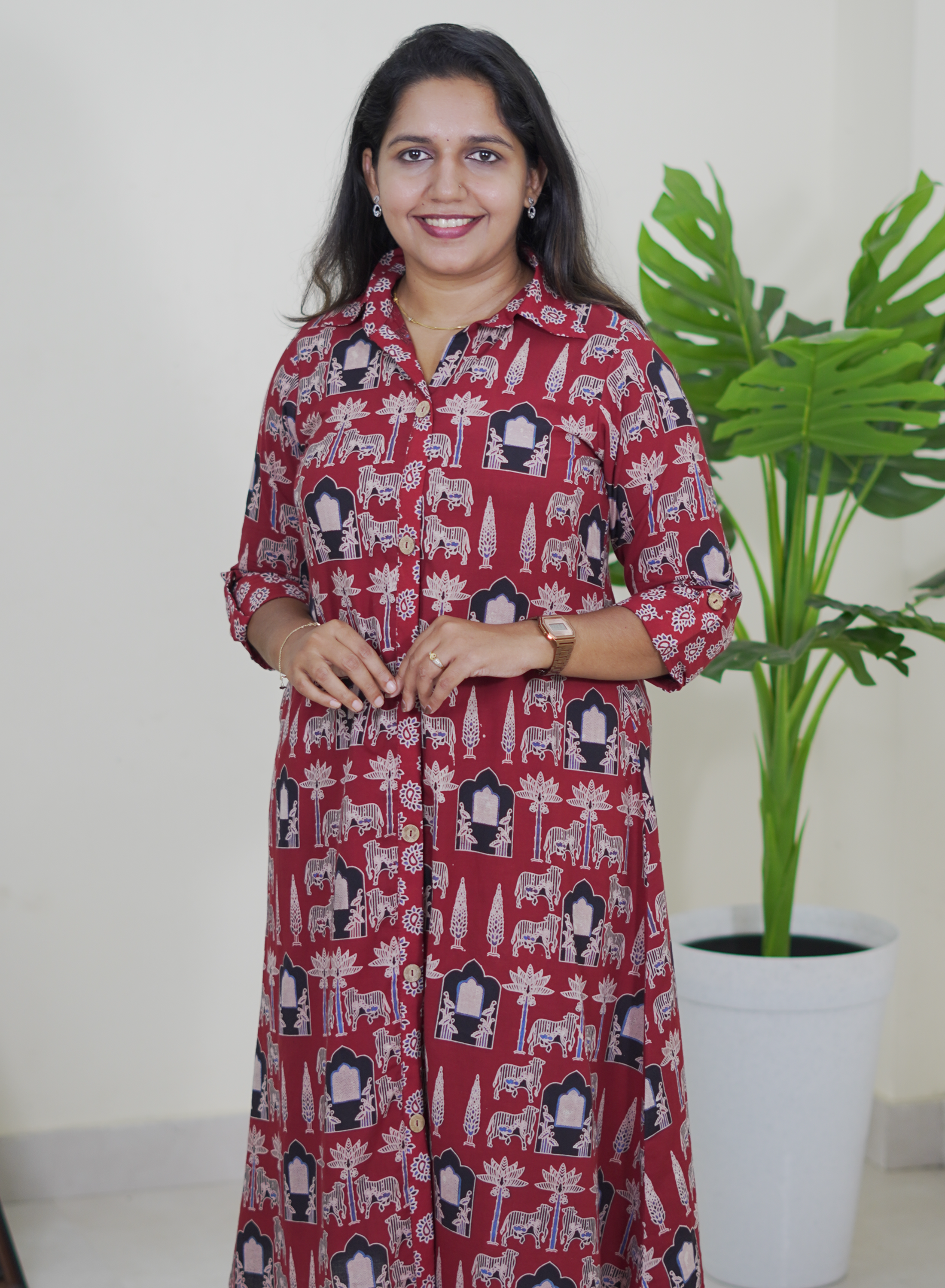 Madhuri (Ajrak Maroon)