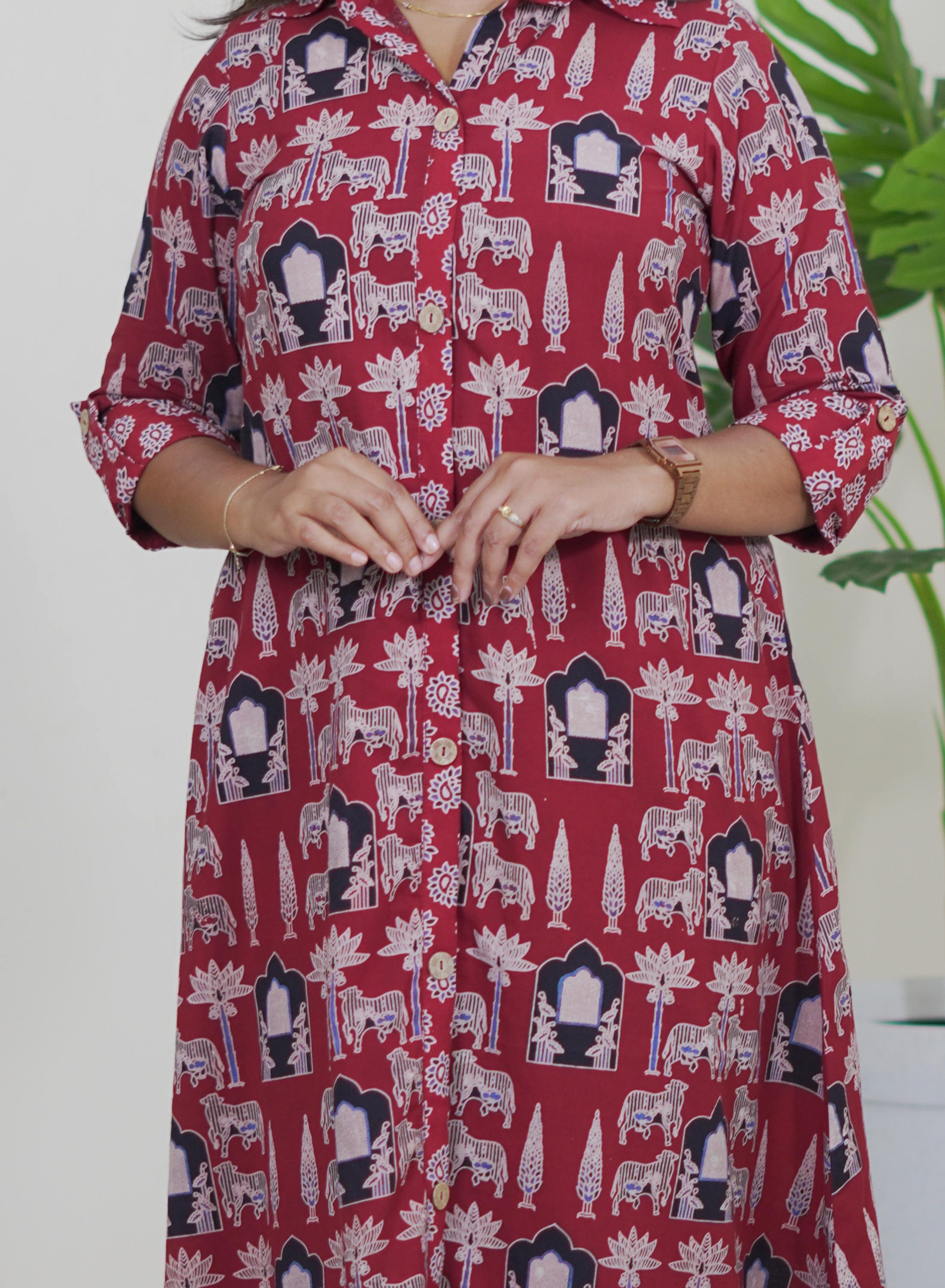 Madhuri (Ajrak Maroon)