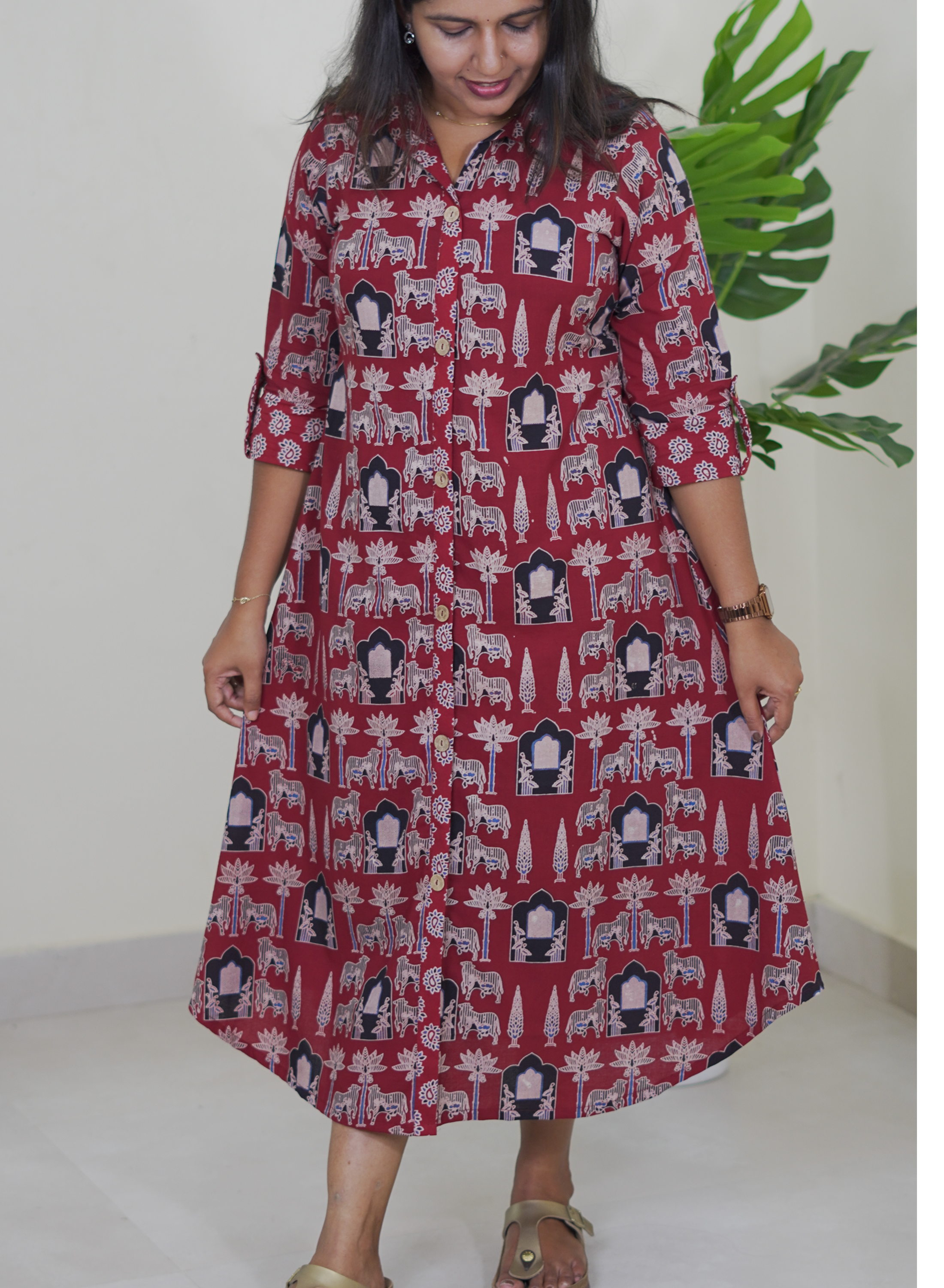 Madhuri (Ajrak Maroon)