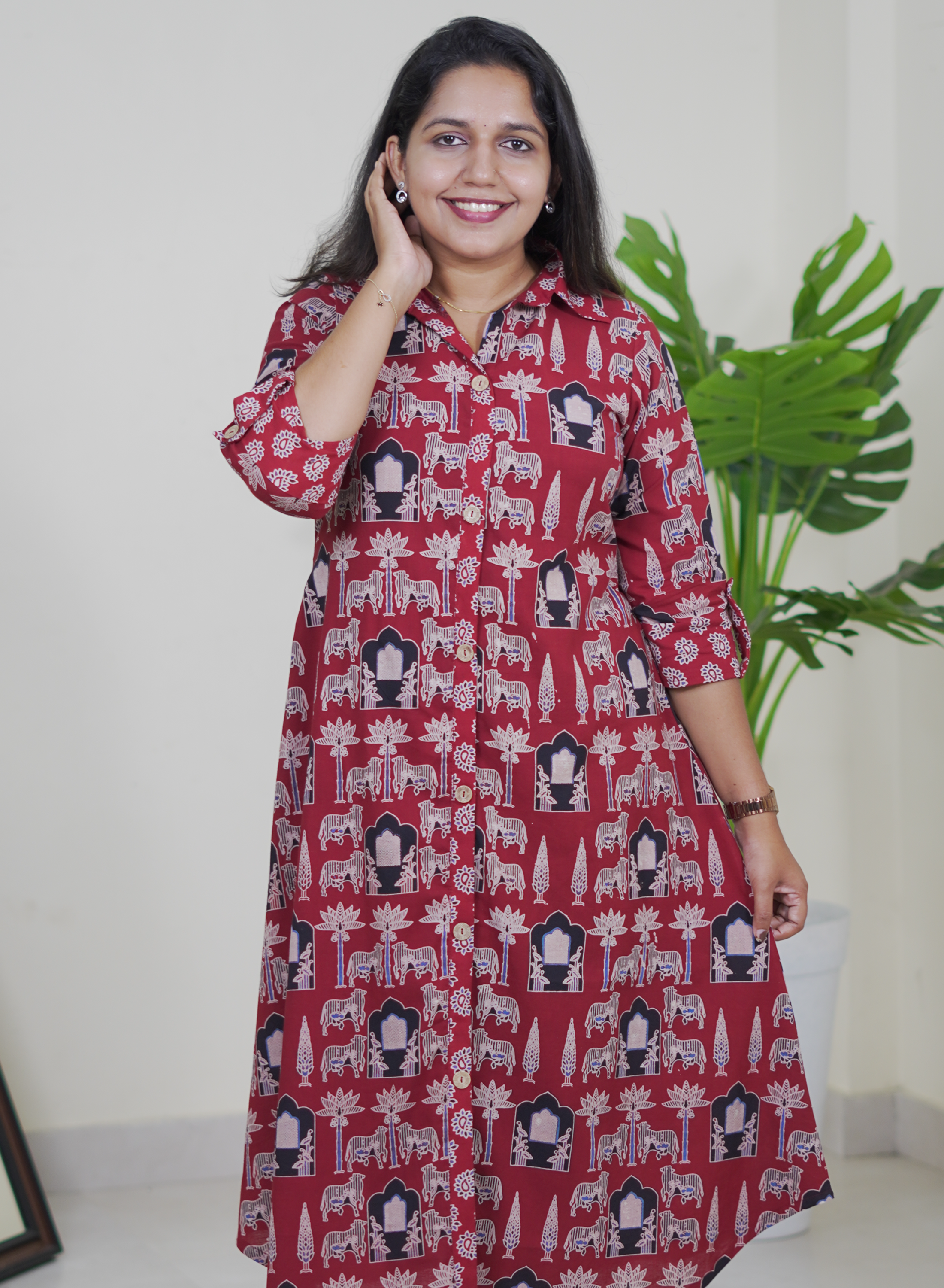 Madhuri (Ajrak Maroon)