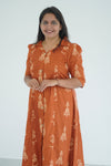 Doll Printed dress (Rust Orange)