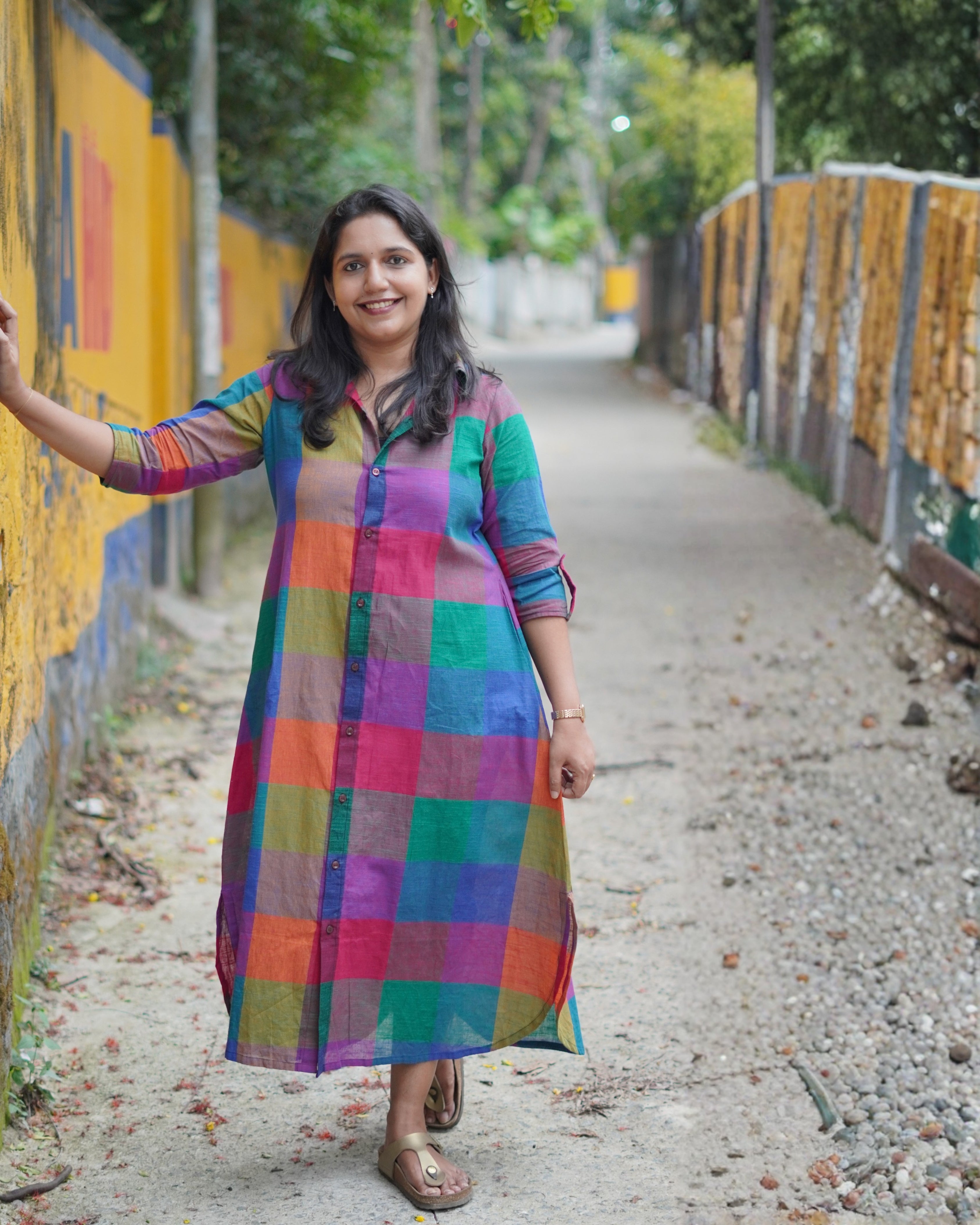 Madras kattam Shirt dress
